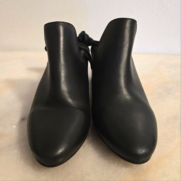 Free People Ankle Wrap Heeled Mules In Black Leather 6.5 - Picture 9 of 11
